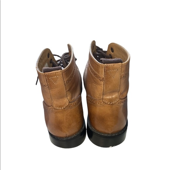 Men Brogue Boots Size 42 EU (US 9) Tan Wingtip Lace-Up Dress Boots - Picture 6 of 6